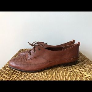 Vintage leather lace up flats
